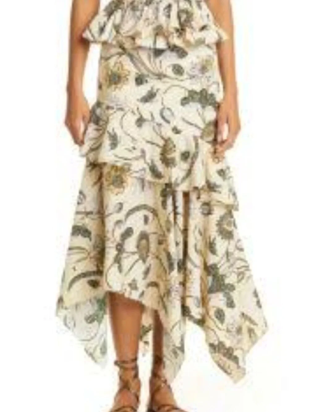 Ulla Johnson Ivette Skirt Asymmetric scarf hem Midi maxi in Lemonbalm size 10